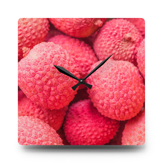 Acrylic Wall Clock - Lychee Fruit Pattern Printed Design - PipsSuperGoods