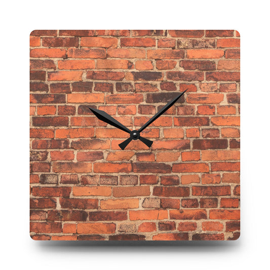 Acrylic Wall Clock - Brick - Wall Printed Pattern Design - PipsSuperGoods