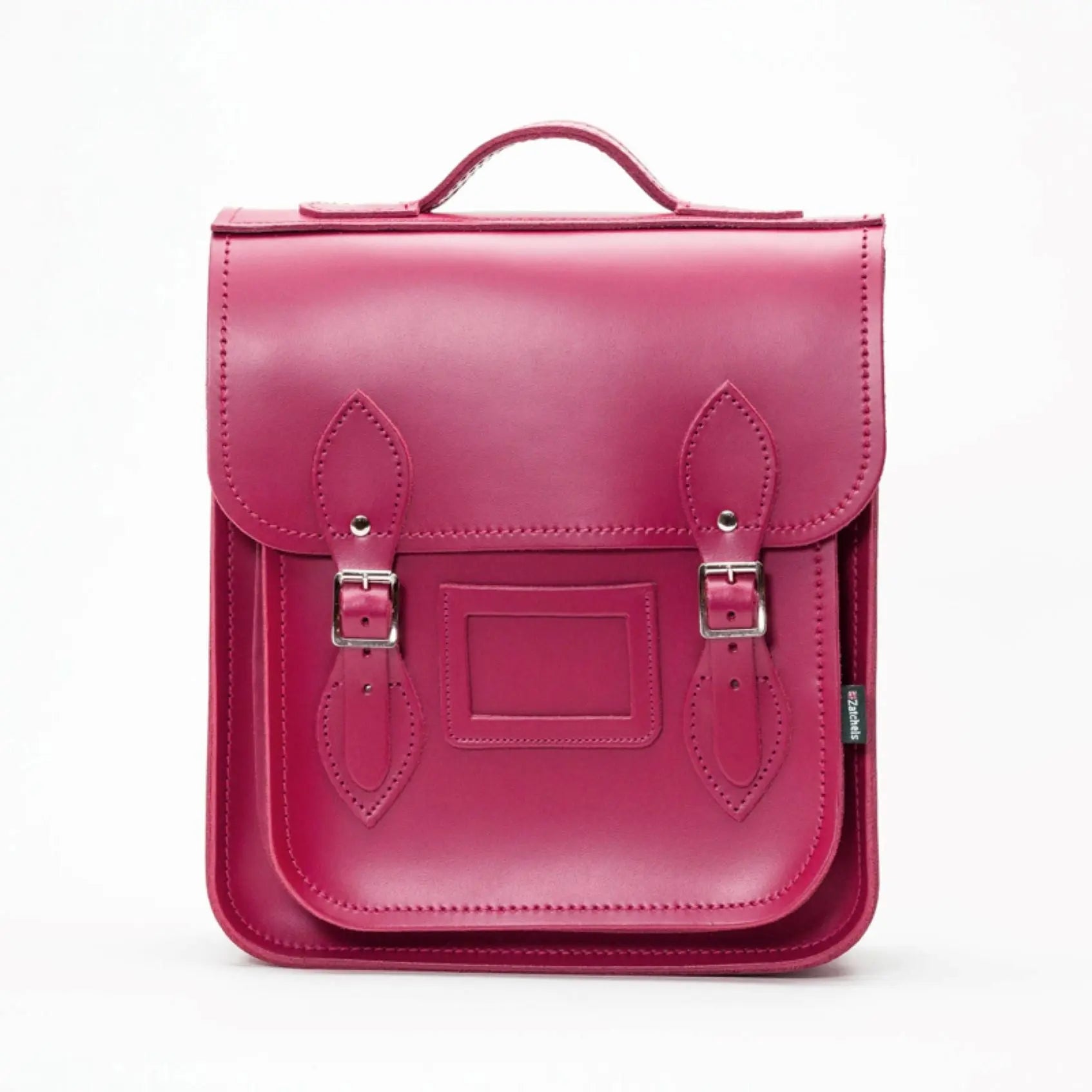 Handmade Leather City Backpack - Magenta - PipsSuperGoods