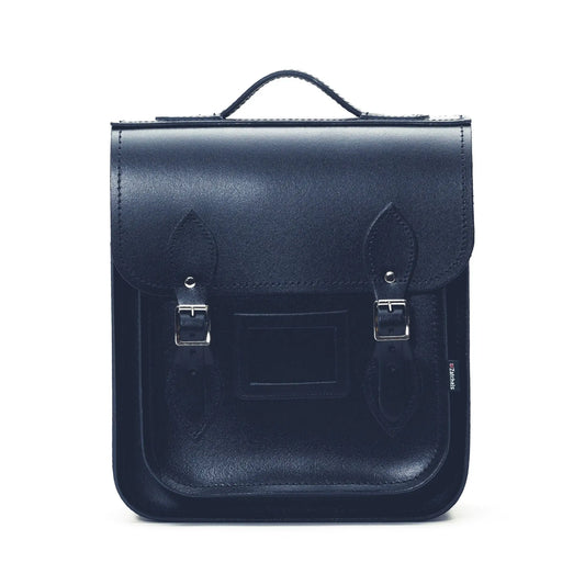 Handmade Leather City Backpack - Navy Blue - PipsSuperGoods