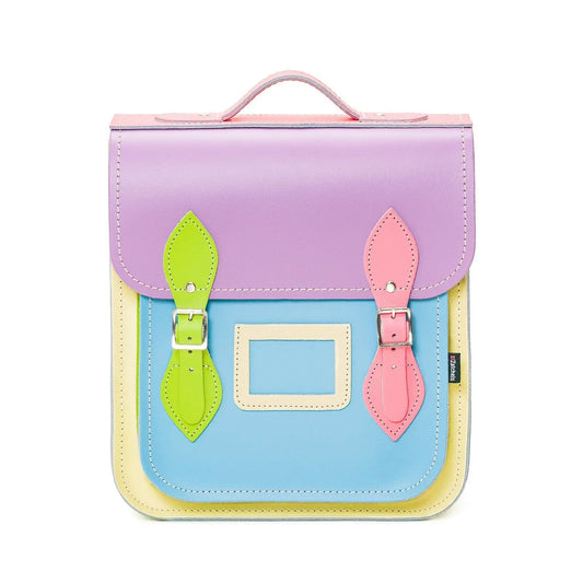 Handmade Leather City Backpack - Pastel Kaleidoscope - PipsSuperGoods