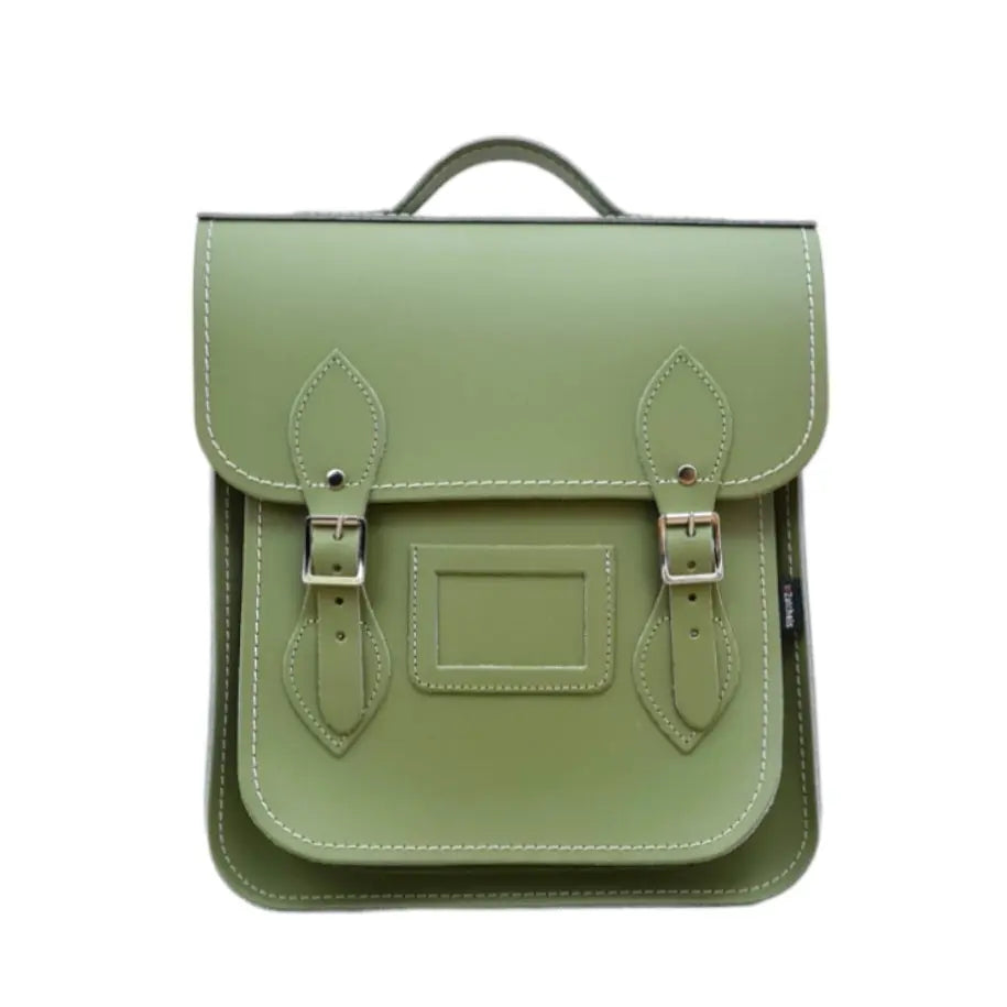 Handmade Leather City Backpack - Sage Green - PipsSuperGoods