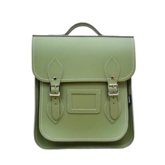 Handmade Leather City Backpack - Sage Green - PipsSuperGoods