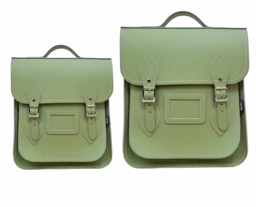 Handmade Leather City Backpack - Sage Green - PipsSuperGoods