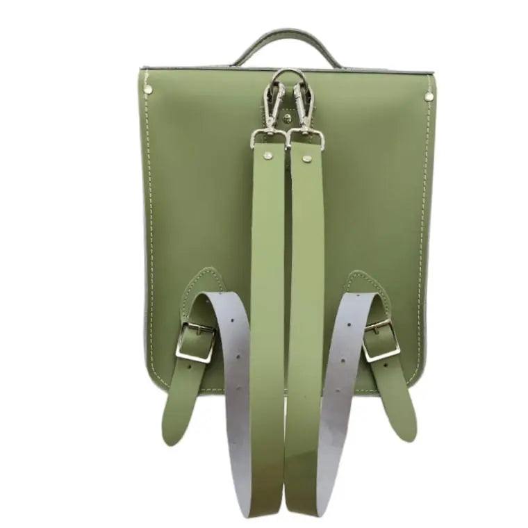 Handmade Leather City Backpack - Sage Green - PipsSuperGoods