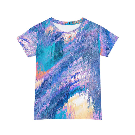 Women's Multicolor Psychedelic Pattern Short Sleeve T-Shirt (AOP) Printify  All Over Prints